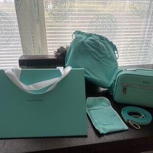 TIFFANY & CO. Crossbody bag Green Leather Tiffany Blue With Strap 63444942